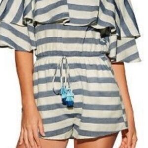 Striped Off-Shoulder Romper